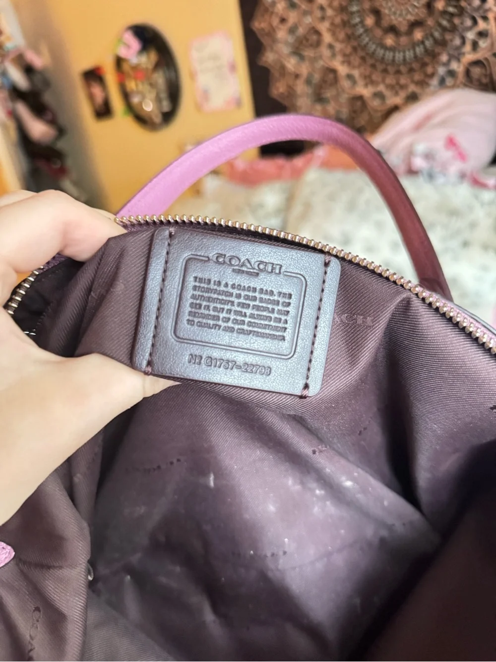 Coach pink leather prairie satchel handbag/crossbody
